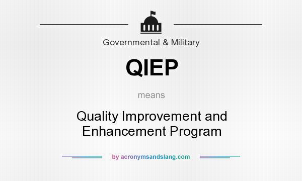 What does QIEP mean? It stands for Quality Improvement and Enhancement Program