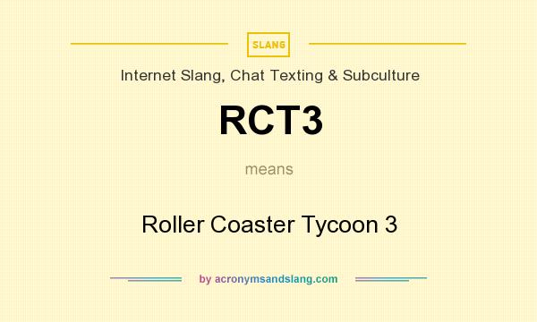 What does RCT3 mean? It stands for Roller Coaster Tycoon 3
