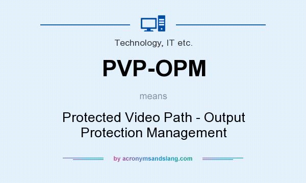 What does PVP-OPM mean? It stands for Protected Video Path - Output Protection Management