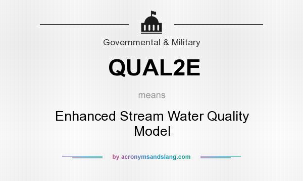 What does QUAL2E mean? It stands for Enhanced Stream Water Quality Model