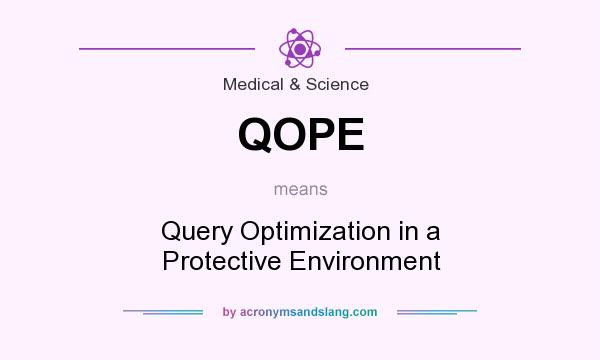 What does QOPE mean? It stands for Query Optimization in a Protective Environment