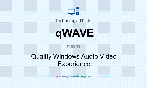 What does qWAVE mean? It stands for Quality Windows Audio Video Experience