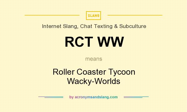 What does RCT WW mean? It stands for Roller Coaster Tycoon Wacky-Worlds