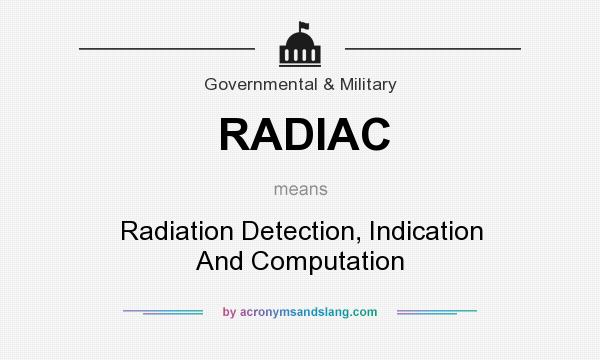 What does RADIAC mean? It stands for Radiation Detection, Indication And Computation