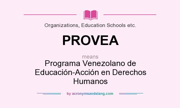 What does PROVEA mean? It stands for Programa Venezolano de Educación-Acción en Derechos Humanos