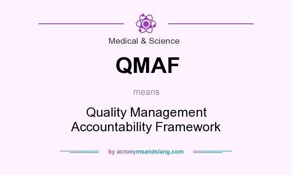 What does QMAF mean? It stands for Quality Management Accountability Framework