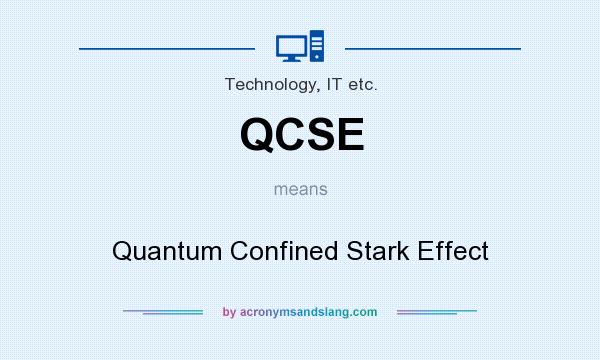 What does QCSE mean? It stands for Quantum Confined Stark Effect