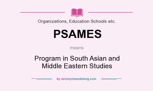 What does PSAMES mean? It stands for Program in South Asian and Middle Eastern Studies