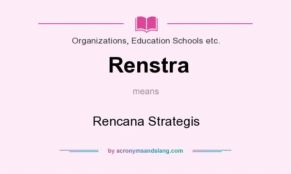 What does Renstra mean? It stands for Rencana Strategis