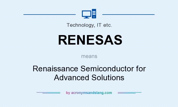 What does RENESAS mean? It stands for Renaissance Semiconductor for Advanced Solutions