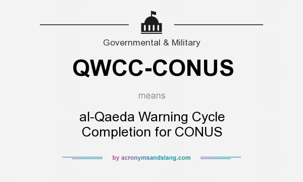What does QWCC-CONUS mean? It stands for al-Qaeda Warning Cycle Completion for CONUS