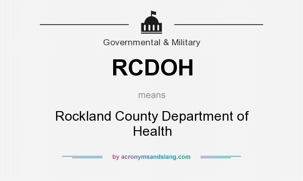 What does RCDOH mean? It stands for Rockland County Department of Health