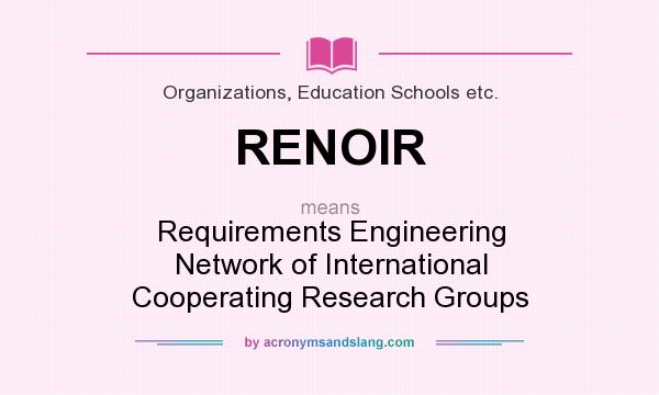 What does RENOIR mean? It stands for Requirements Engineering Network of International Cooperating Research Groups