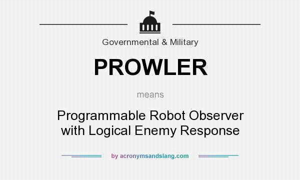 What does PROWLER mean? It stands for Programmable Robot Observer with Logical Enemy Response