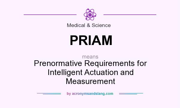 What does PRIAM mean? It stands for Prenormative Requirements for Intelligent Actuation and Measurement