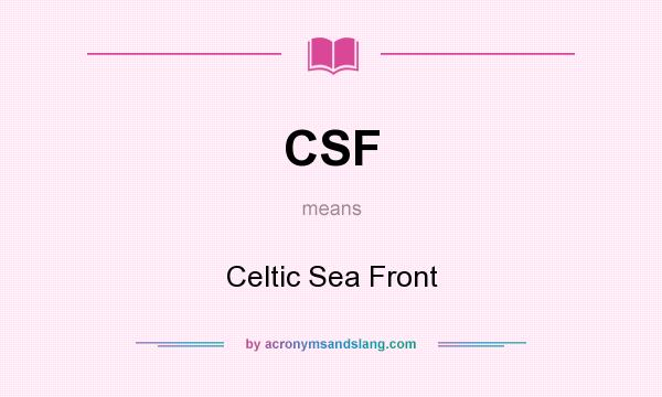 What does CSF mean? It stands for Celtic Sea Front
