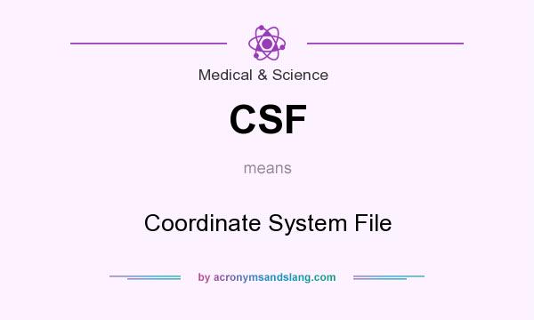 What does CSF mean? It stands for Coordinate System File