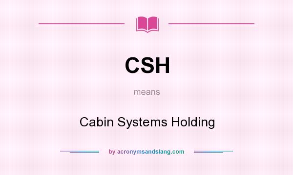 What does CSH mean? It stands for Cabin Systems Holding