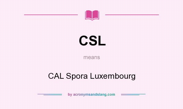 What does CSL mean? It stands for CAL Spora Luxembourg