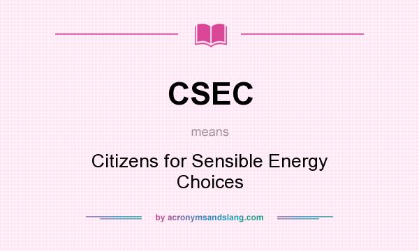 What does CSEC mean? It stands for Citizens for Sensible Energy Choices
