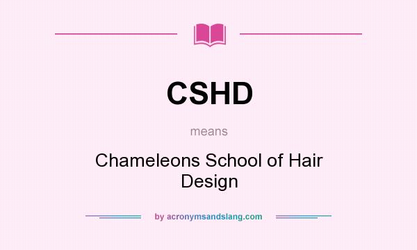 What does CSHD mean? It stands for Chameleons School of Hair Design