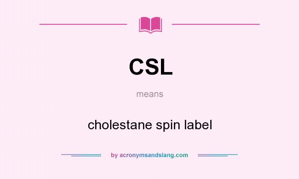 What does CSL mean? It stands for cholestane spin label