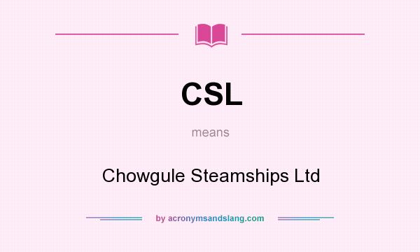 What does CSL mean? It stands for Chowgule Steamships Ltd