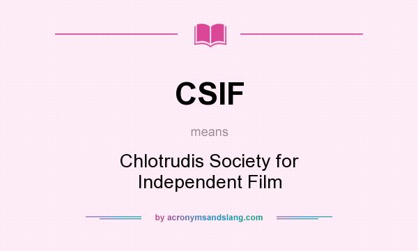 What does CSIF mean? It stands for Chlotrudis Society for Independent Film