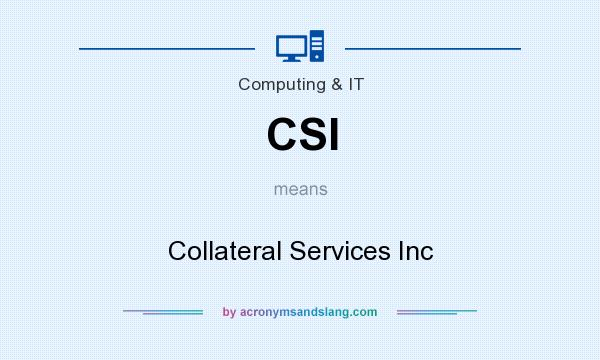What does CSI mean? It stands for Collateral Services Inc