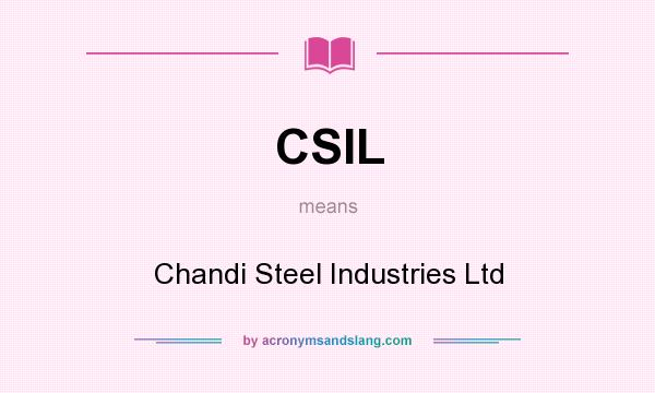 What does CSIL mean? It stands for Chandi Steel Industries Ltd
