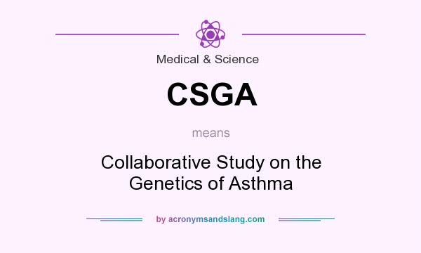 What does CSGA mean? It stands for Collaborative Study on the Genetics of Asthma