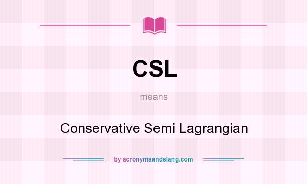 What does CSL mean? It stands for Conservative Semi Lagrangian