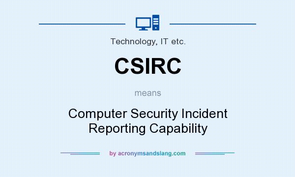What does CSIRC mean? It stands for Computer Security Incident Reporting Capability
