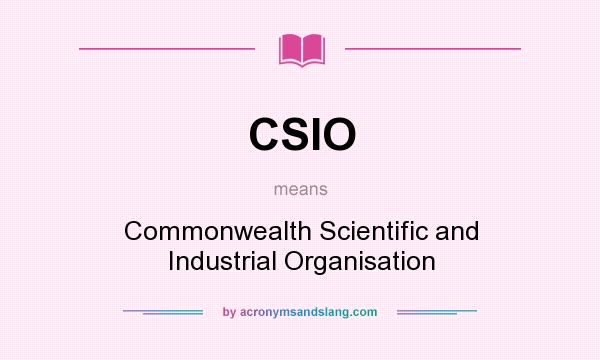 What does CSIO mean? It stands for Commonwealth Scientific and Industrial Organisation
