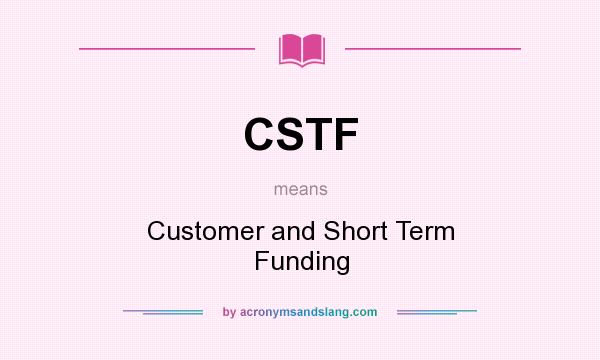 What does CSTF mean? It stands for Customer and Short Term Funding