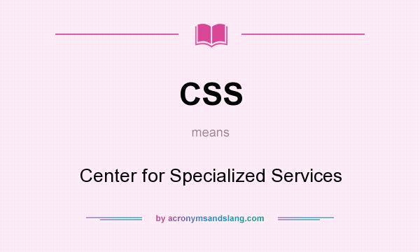 What does CSS mean? It stands for Center for Specialized Services