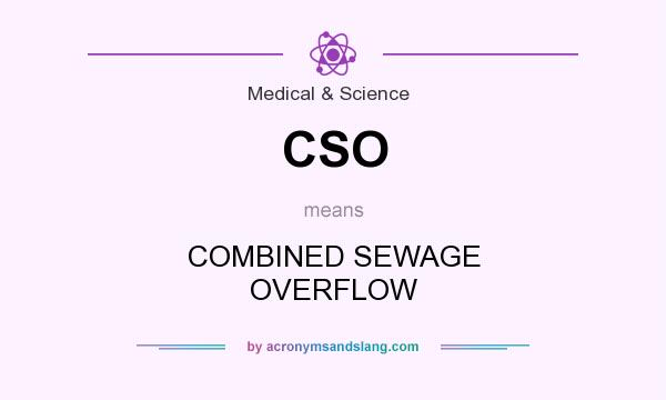 What does CSO mean? It stands for COMBINED SEWAGE OVERFLOW