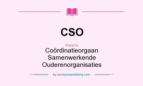 What does CSO mean? It stands for Coördinatieorgaan Samenwerkende Ouderenorganisaties
