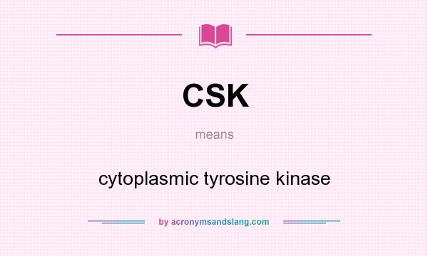 What does CSK mean? It stands for cytoplasmic tyrosine kinase