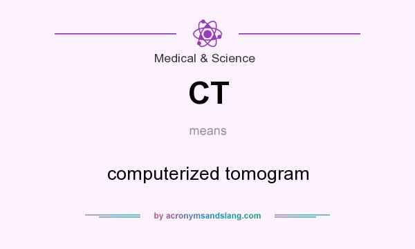 What does CT mean? It stands for computerized tomogram