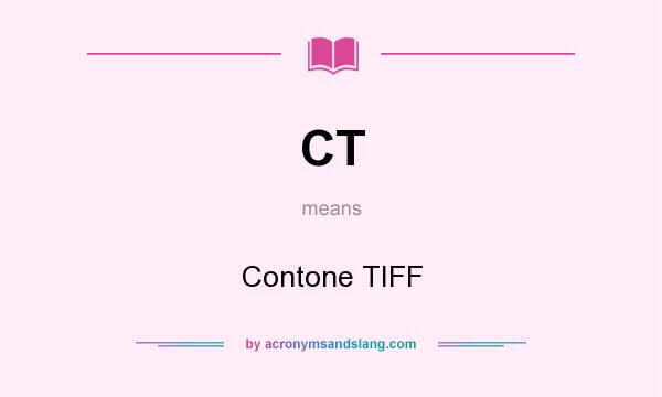What does CT mean? It stands for Contone TIFF