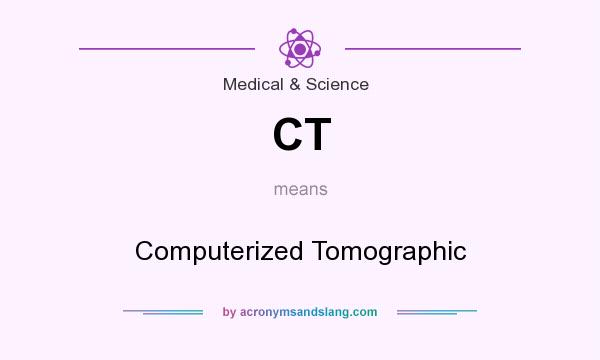 What does CT mean? It stands for Computerized Tomographic