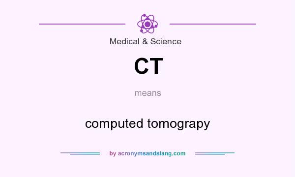 What does CT mean? It stands for computed tomograpy