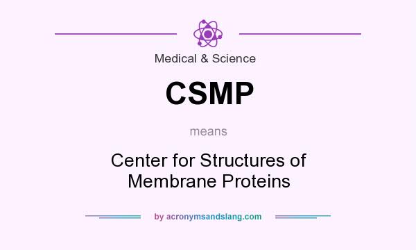 What does CSMP mean? It stands for Center for Structures of Membrane Proteins
