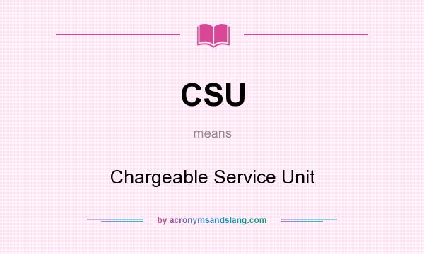 What does CSU mean? It stands for Chargeable Service Unit