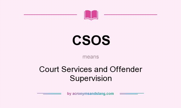 What does CSOS mean? It stands for Court Services and Offender Supervision