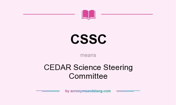 What does CSSC mean? It stands for CEDAR Science Steering Committee