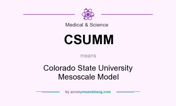 What does CSUMM mean? It stands for Colorado State University Mesoscale Model