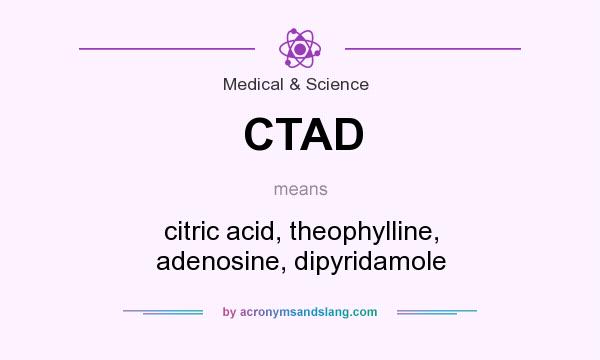 What does CTAD mean? It stands for citric acid, theophylline, adenosine, dipyridamole