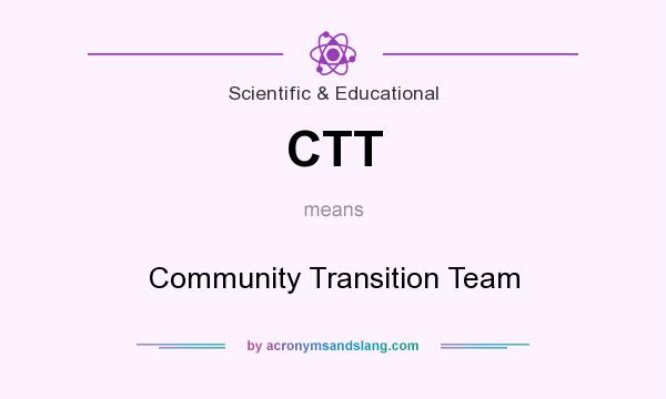 What does CTT mean? It stands for Community Transition Team